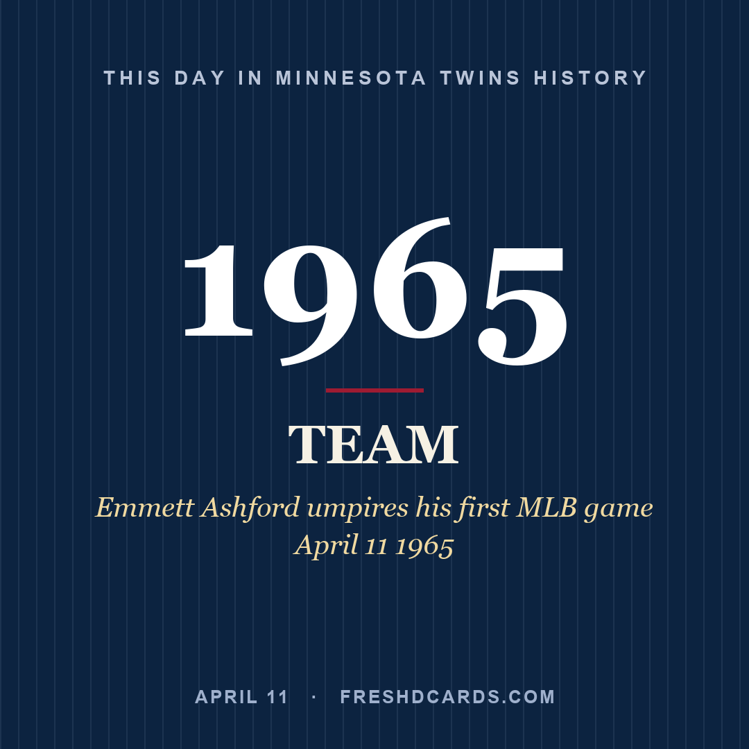 Minnesota Twins: Minnesota Twins, 1965, Emmett Ashford umpires his first MLB game April 11 1965