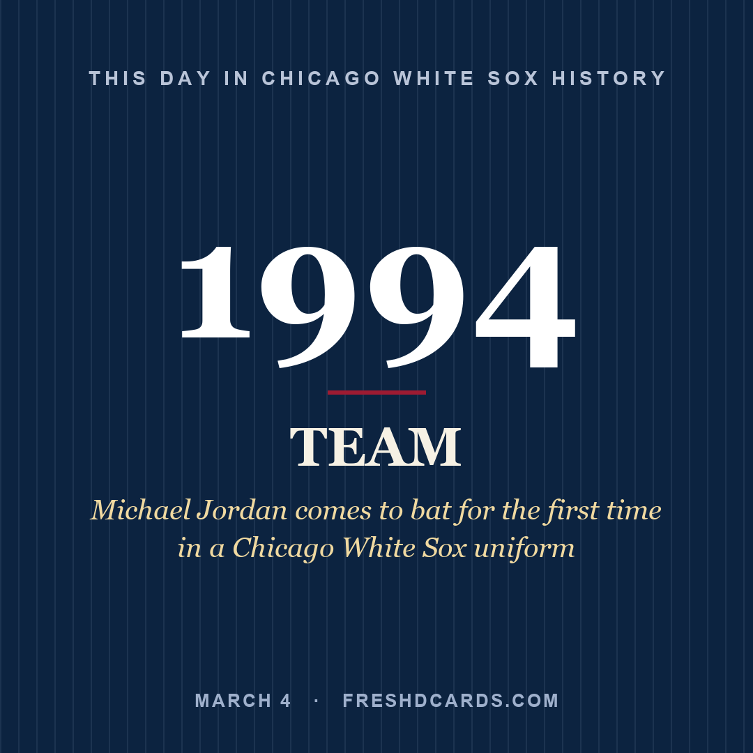Chicago White Sox: Chicago White Sox, 1994, Michael Jordan comes to bat for the first time in a Chicago White Sox uniform