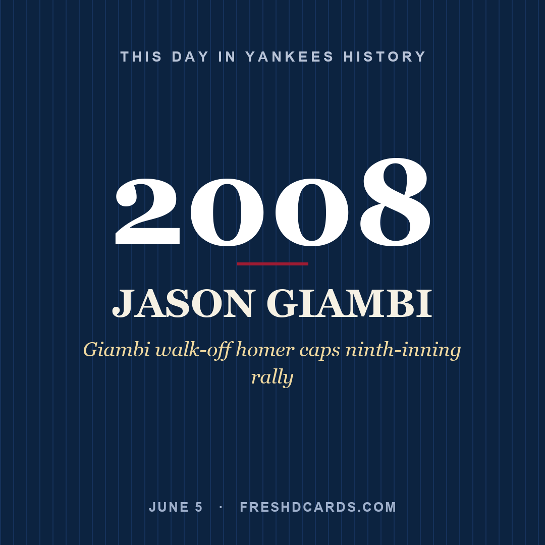 This Day in Yankees History: Jason Giambi, 2008, Giambi walk-off homer caps ninth-inning rally