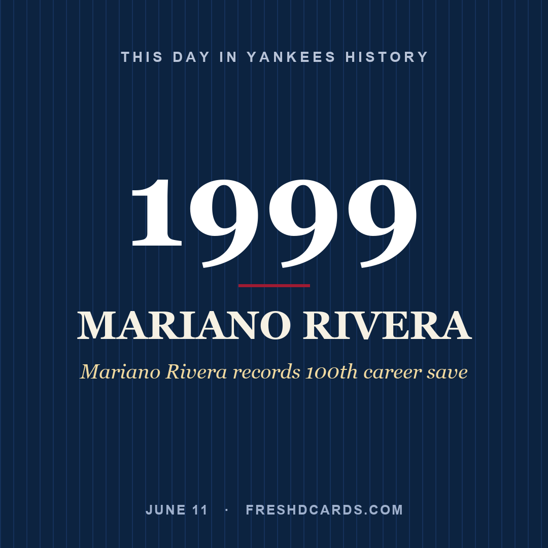 This Day in Yankees History: Mariano Rivera, 1999, Mariano Rivera records 100th career save