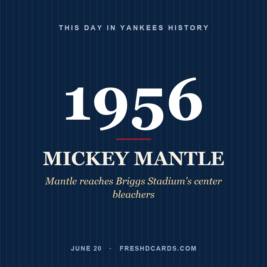 This Day in Yankees History: Mickey Mantle, 1956, Mantle reaches Briggs Stadium's center bleachers