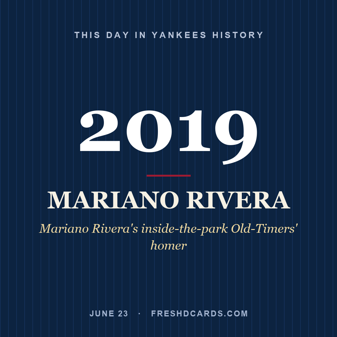 This Day in Yankees History: Mariano Rivera, 2019, Mariano Rivera's inside-the-park Old-Timers' homer