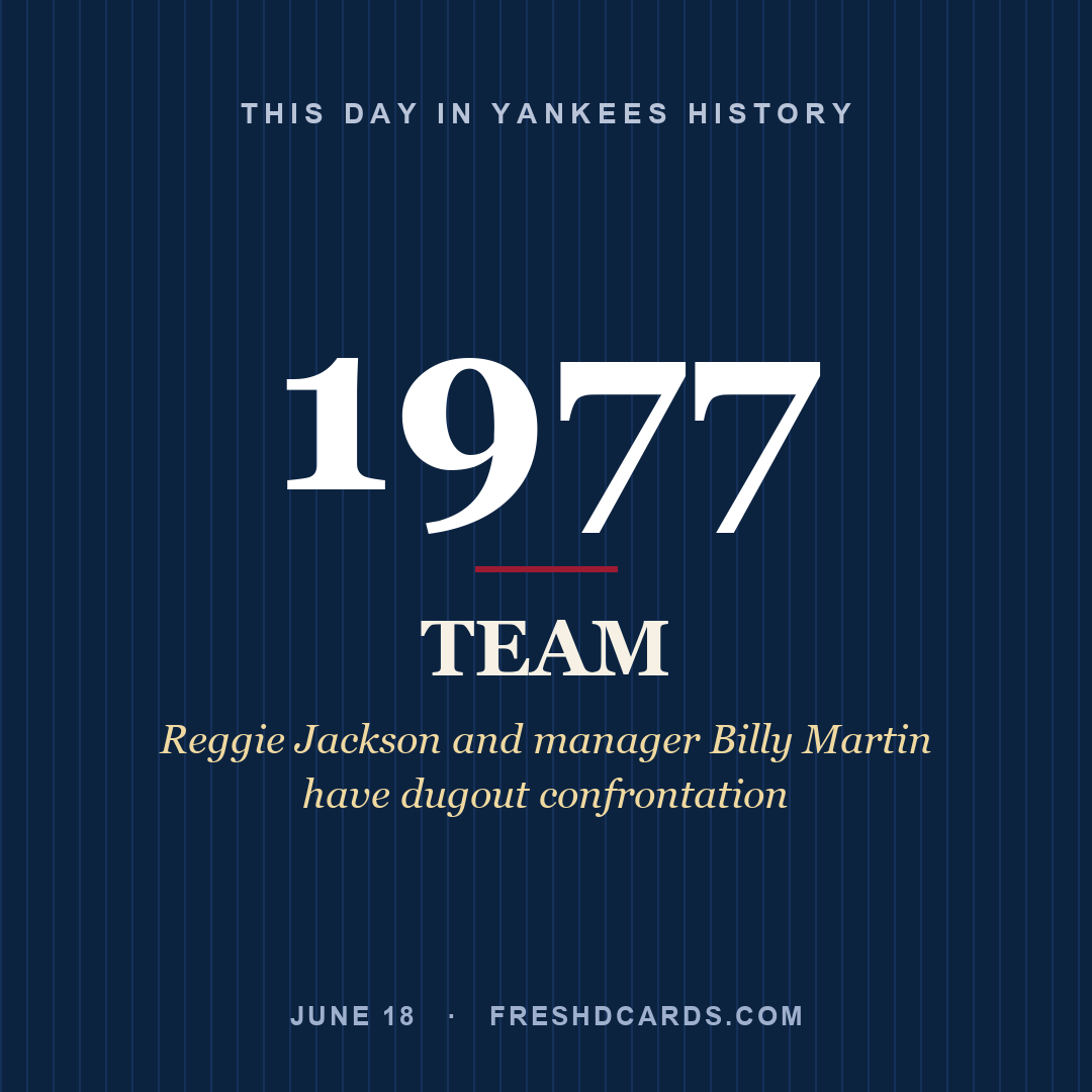 Yankees: Yankees, 1977, Reggie Jackson and manager Billy Martin have dugout confrontation