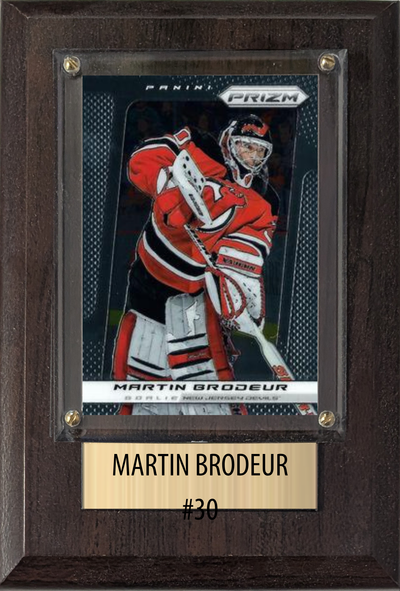Martin Brodeur New Jersey Devils HOF Fan Gift Plaque 4x6 1 Card Upper Deck Parkhurst O-Pee-Chee Topps 2024 2025 2026