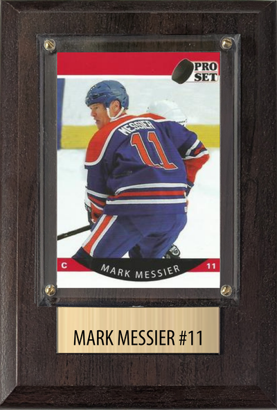 Mark Messier Edmonton Oilers HOF Fan Gift Plaque 4x6 1 Card Upper Deck Parkhurst O-Pee-Chee Topps 2024 2025 2026