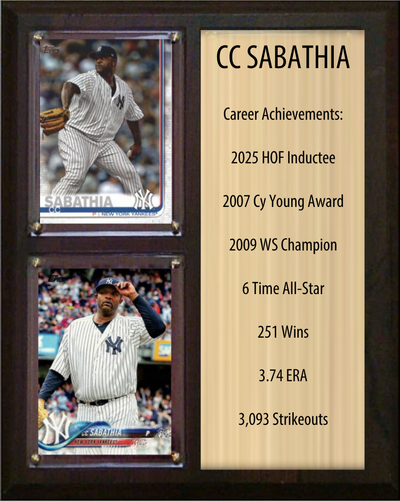 CC Sabathia 8x10 HOF Stats plaque