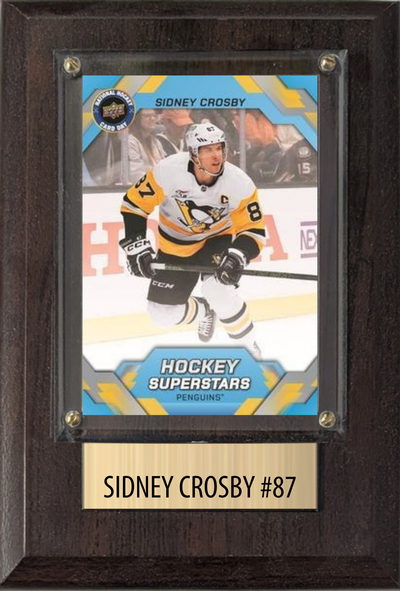 Sidney Crosby Pittsburgh Penguins #87 4x6 plaque with 2026 Upper Deck NHCD card