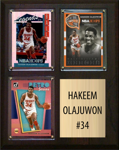 Hakeem Olajuwon Houston Rockets 8x10 Basketball Card Plaque