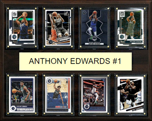 Anthony Edwards #1 Plaque 8 Cards Hoops Prizm Donruss 2025 2024 2022 Minnesota Timberwolves