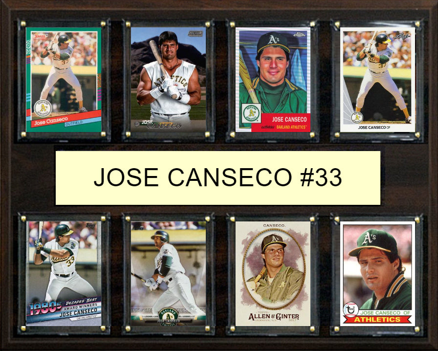 Jose Canseco 8 Card Plaque Topps Bowman 2025 2024 Oakland Athletics
