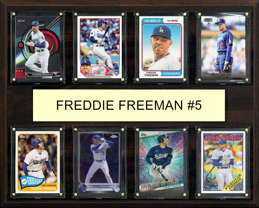Freddie Freeman 5 8 Card Plaque Topps Bowman 2023 2024 LA Dodgers
