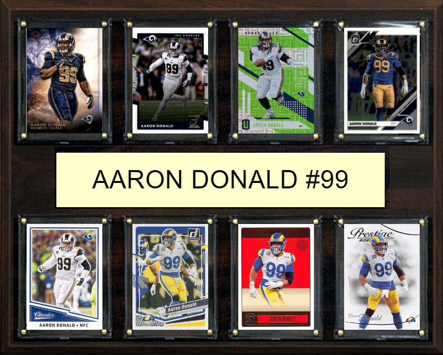 Aaron Donald 8 Card Plaque Donruss Fleer Topps 2023 2024 LA Rams