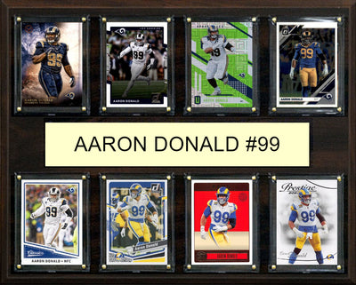 Aaron Donald 8 Card Plaque Donruss Fleer Topps 2023 2024 LA Rams