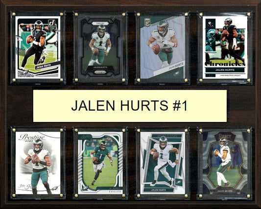 Jalen  Hurts  1 8 Card Plaque Donruss Fleer Topps 2023 2024 Philadelphia Eagles