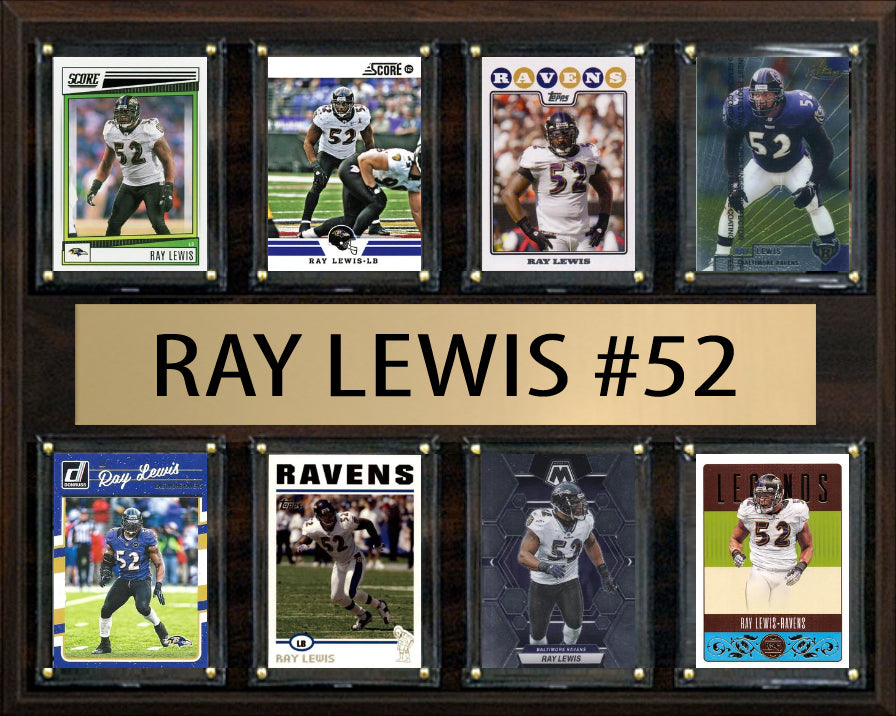 Ray Lewis 8 Card Plaque Donruss Fleer Topps 2023 2024 Baltimore Ravens