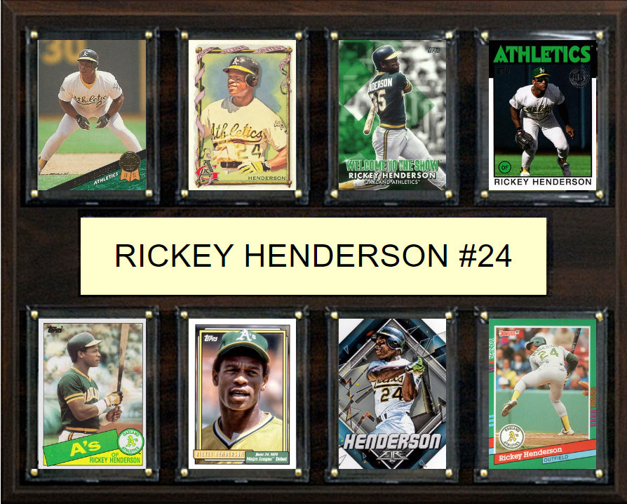 Rickey Henderson #24 Plaque 8 Cards Topps Bowman 2023 2024 2022 Oakland A's