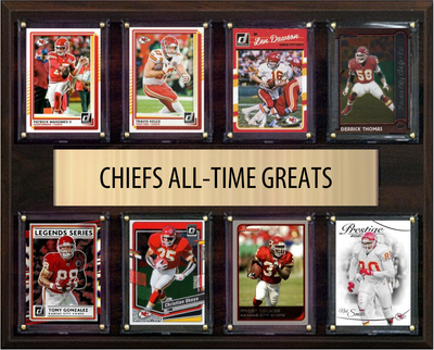 Kansas City Chiefs All Time Greats Legends Plaque 8 Cards Patrick Mahomes Travis Kelce Len Dawson Tony Gonzalez