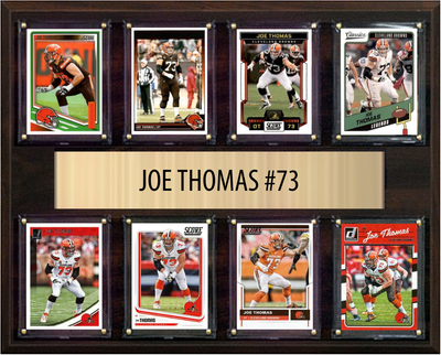 Joe Thomas Cleveland Browns Hall of Fame Fan Gift Plaque 12x15 8 Cards Prizm, Donruss, Score 2024 2025 2026