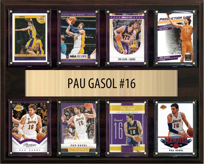 Pau Gasol Los Angeles Lakers Hall of Fame Fan Gift Plaque 12x15 8 Cards Hoops, Prizm, Donruss 2024 2025 2026