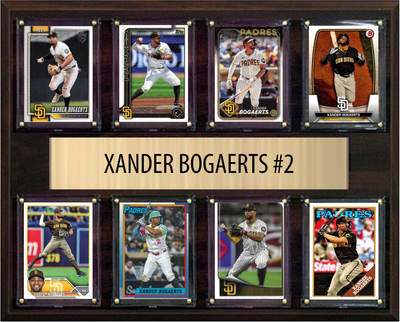 Xander Bogaerts San Diego Padres Fan Gift Plaque 12x15 8 Cards Topps, Bowman 2024 2025 2026
