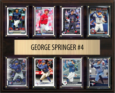 George Springer Toronto Blue Jays Fan Gift Plaque 12x15 8 Cards Topps, Bowman 2024 2025 2026