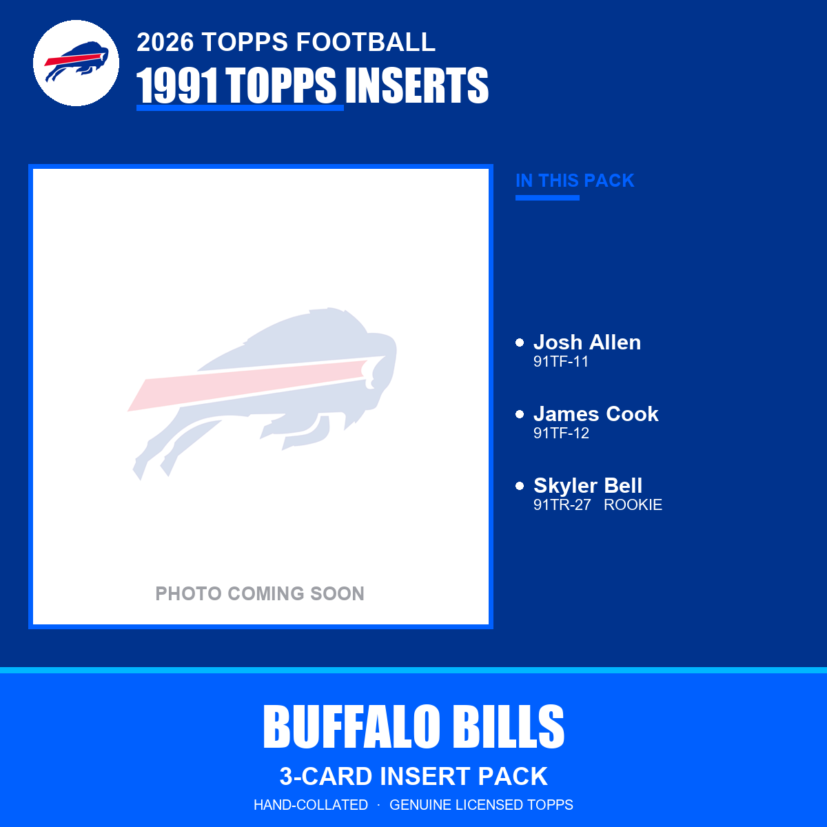 Buffalo Bills 2026 Topps Football 1991 Topps insert pack