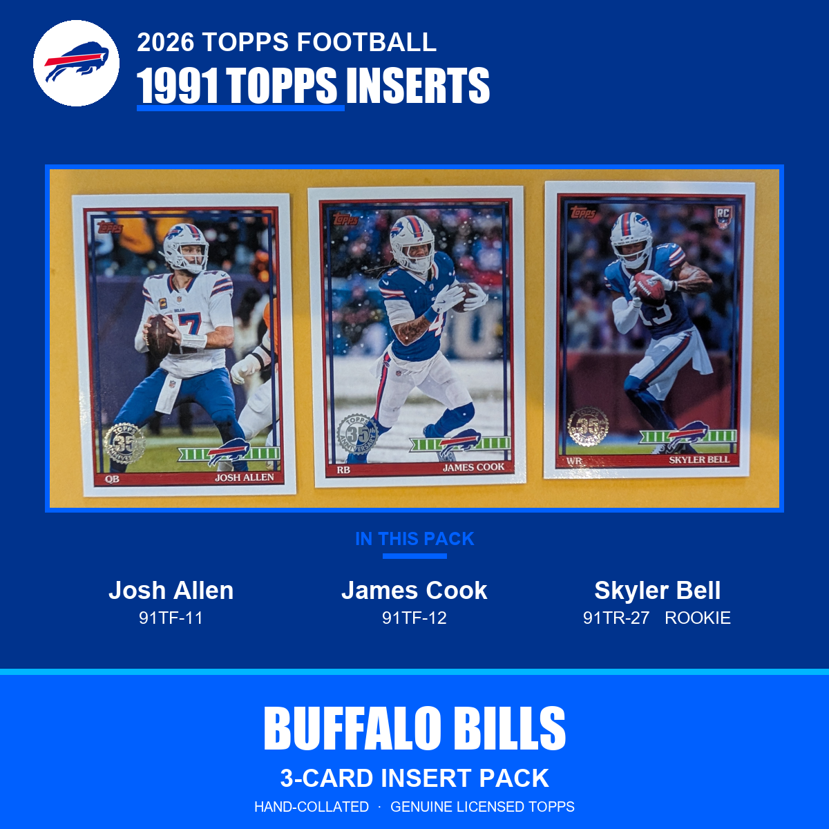 Buffalo Bills 2026 Topps Football 1991 Topps insert pack