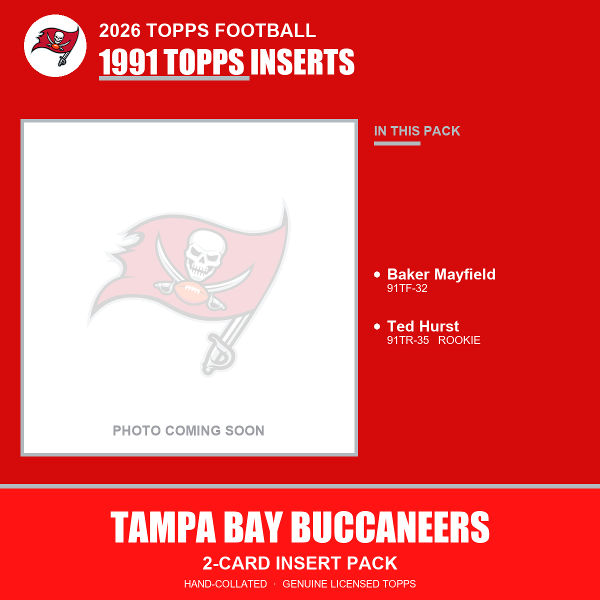 Tampa Bay Buccaneers 2026 Topps Football 1991 Topps insert pack