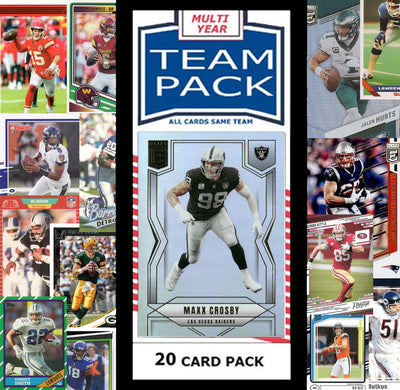 20 Card Team Pack Las Vegas Raiders 2025 Score 2024 Donruss Maxx Crosby plaque