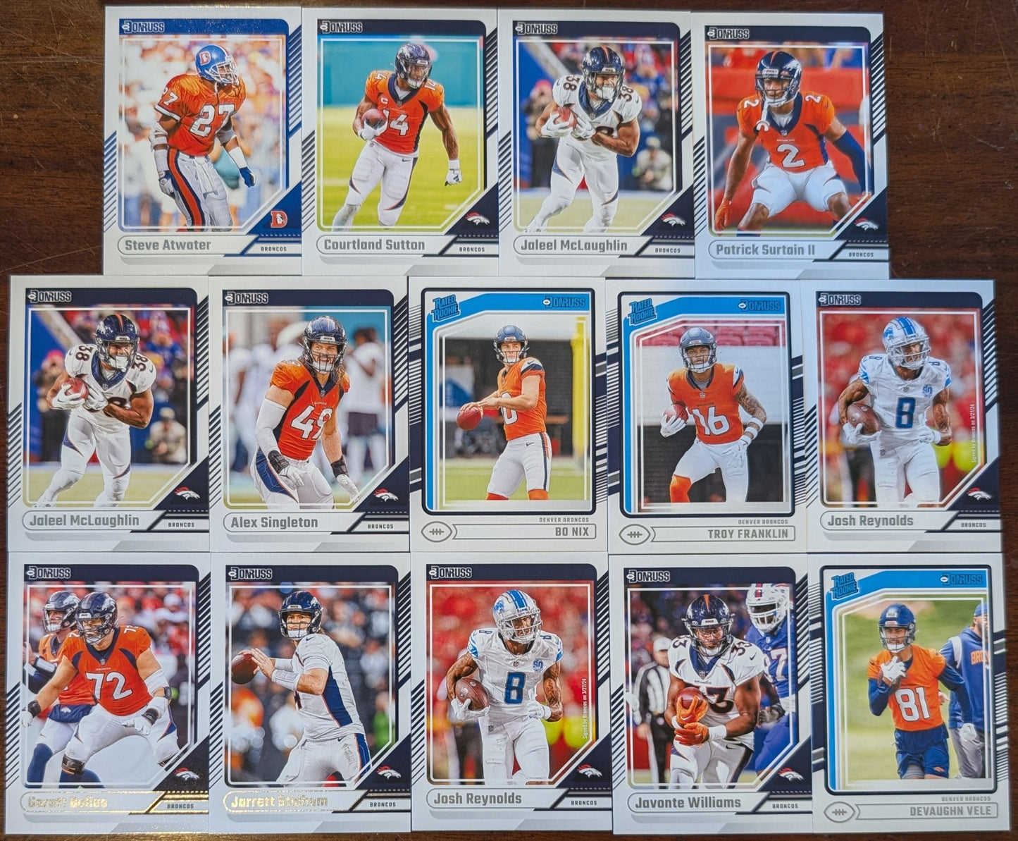 2024 Donruss Factory Sealed Denver Broncos NFL Team Set Bo Nix RC 369 plaque