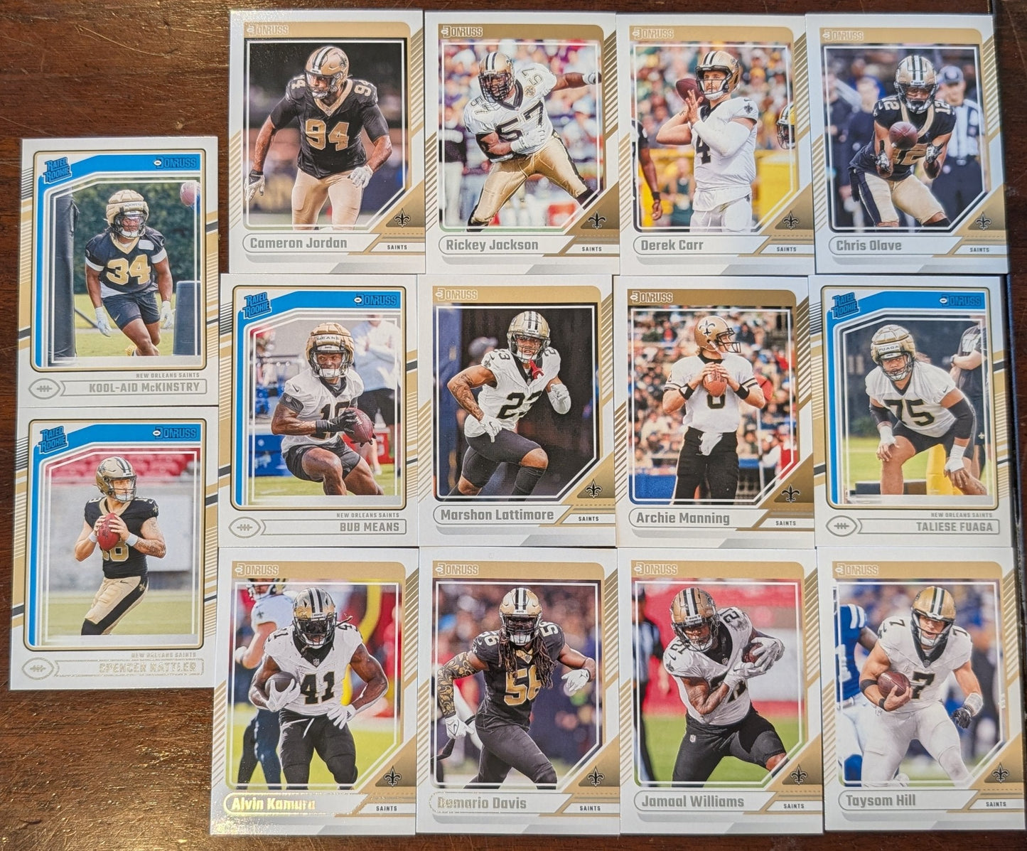 2024 Donruss Factory Sealed New Orleans Saints NFL Team Set Rattler RC 359 plaque