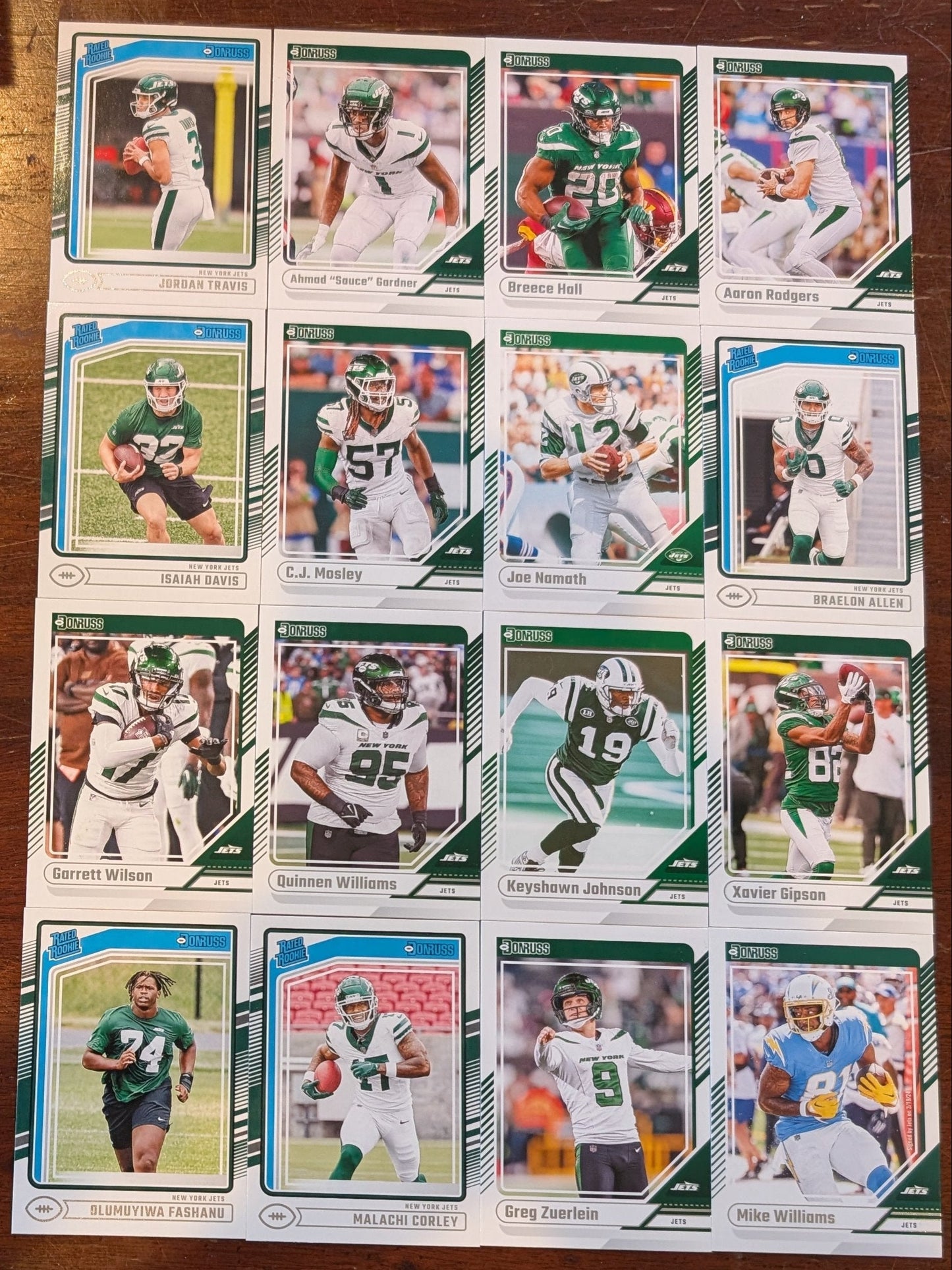 2024 Donruss Factory Sealed New York Jets NFL Team Set Aaron Rodgers plaque
