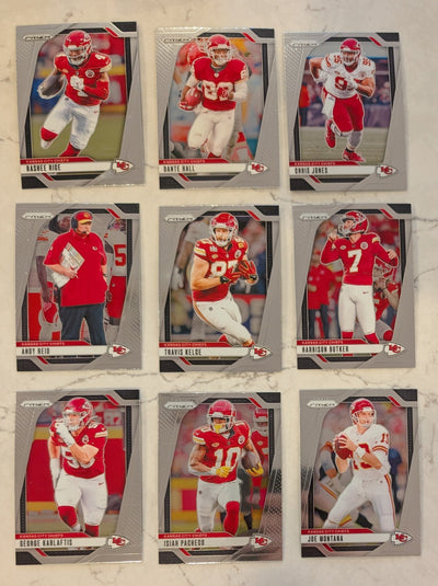 2024 Panini Prizm Team Pack Kansas City Chiefs Travis Kelce Pacheco Joe Montana Butker Reid plaque
