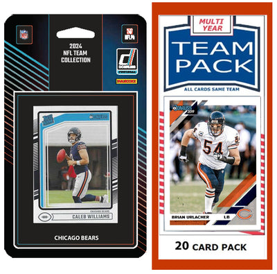 Chicago Bears 2025 2024 2023 Team Pack 20 Cards Urlacher + 2024 Donruss Team Set Caleb Williams RC