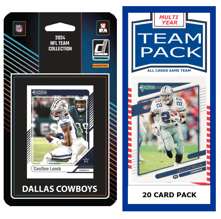 Dallas Cowboys 2025 2024 2023 Team Pack 20 Cards Emmit Smith + 2024 Donruss Team Set