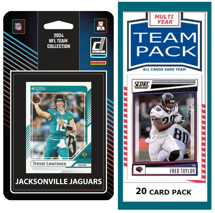 Jacksonville Jaguars Team Pack 20 Cards + 2024 Donruss Team Set Trevor Lawrence