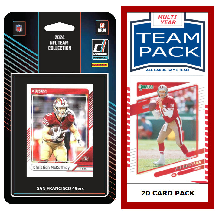 San Francisco 49ers 2025 2024 2023 Team Pack 20 Cards Montana + 2024 Donruss Team Set Purdy
