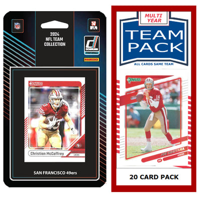 San Francisco 49ers 2025 2024 2023 Team Pack 20 Cards Montana + 2024 Donruss Team Set Purdy