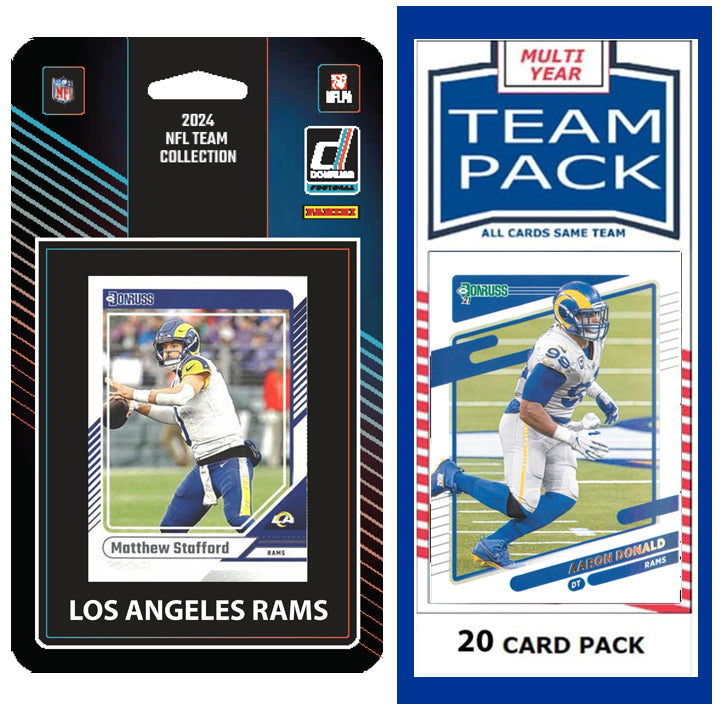 Los Angeles Rams Team Pack 20 Cards Aaron Donald + 2024 Donruss Team Set Puka Nacua