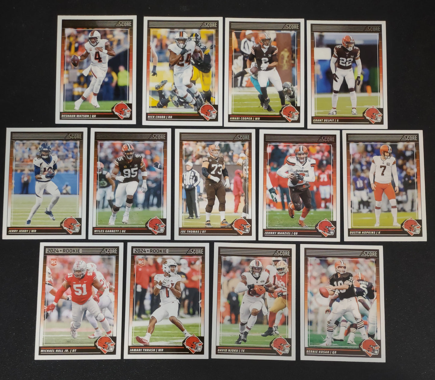 2024 SCORE Cleveland Browns NFL Team Set Myles Garrett Jamari Thrash Michael Hall Jr plaque