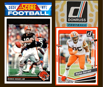 2024 SCORE Cleveland Browns NFL Team Set Myles Garrett Kosar + 2023 Donruss plaque