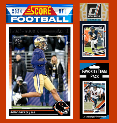 2024 SCORE NFL Chicago Bears Team Set Gift Pack + 2023 Donruss + 20 Card Pack Odunze RC Urlacher DJ Moore plaque