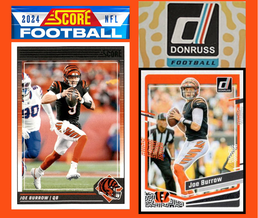 2024 SCORE NFL Cincinnati Bengals Team Set Joe Burrow + 2023 Donruss plaque