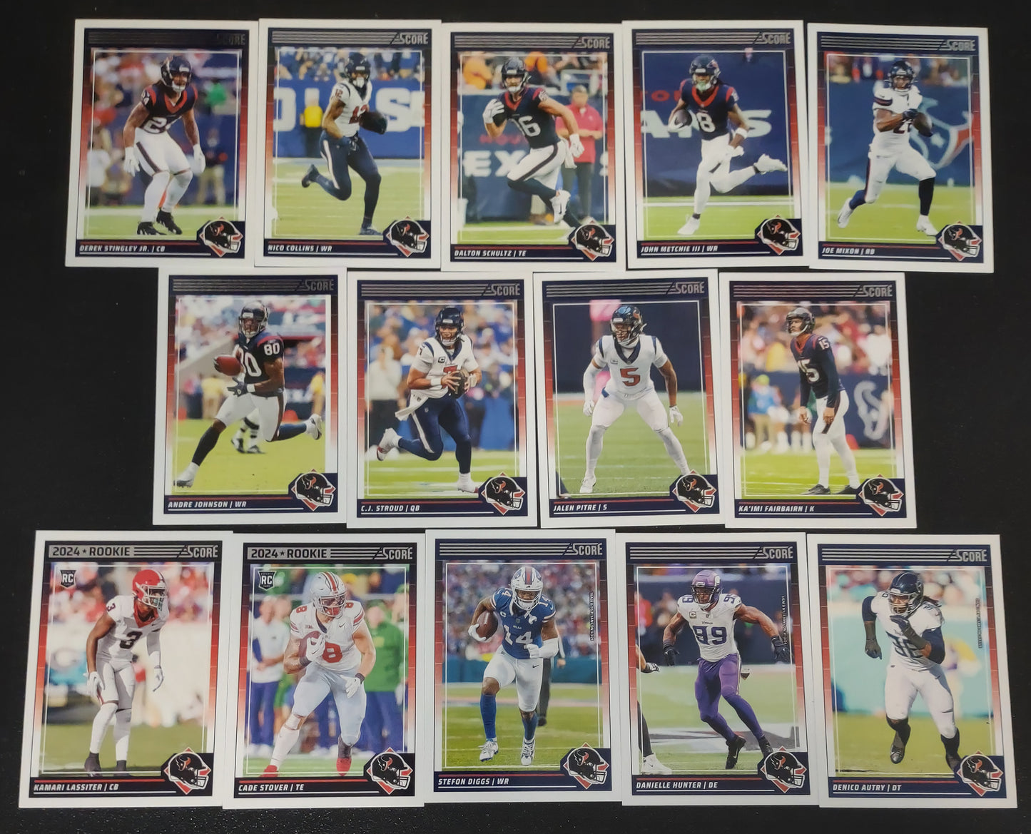 2024 SCORE NFL Houston Texans Team Set 109 CJ Stroud + 20 Card Pack JJ Watt plaque