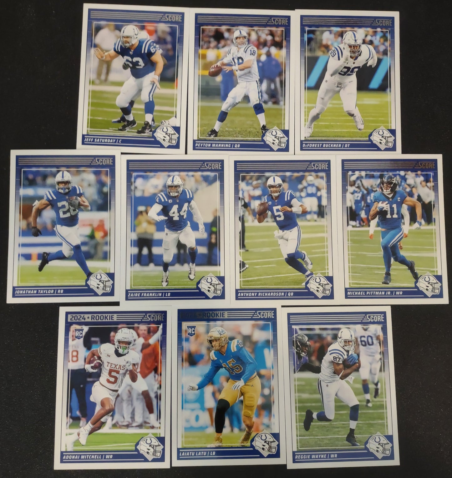 2024 SCORE NFL Indianapolis Colts Team Set Anthony Richardson Peyton Manning plaque
