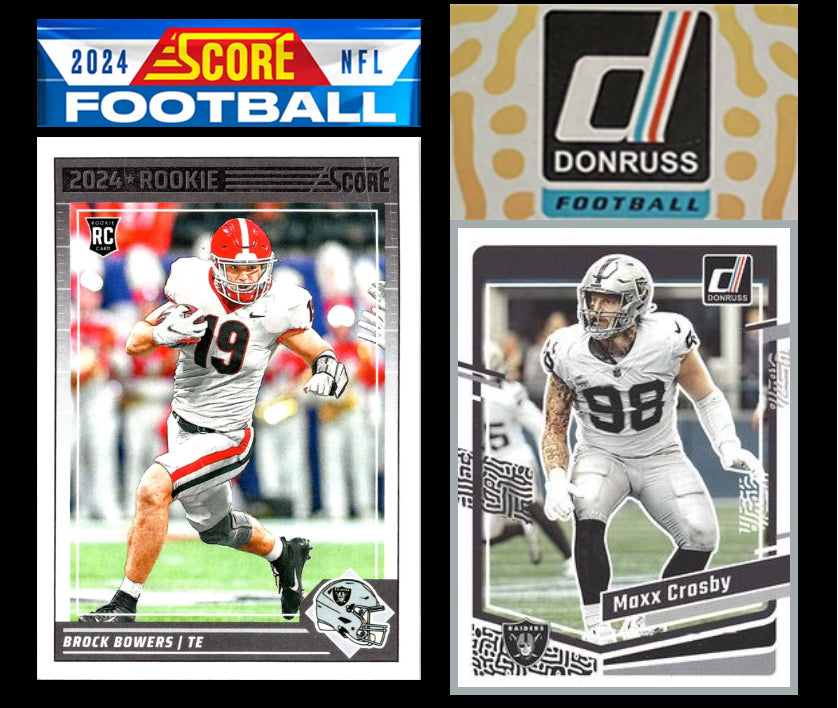 2024 SCORE NFL Las Vegas Raiders Team Set 310 Brock Bowers Maxx Crosby + 2023 Donruss plaque