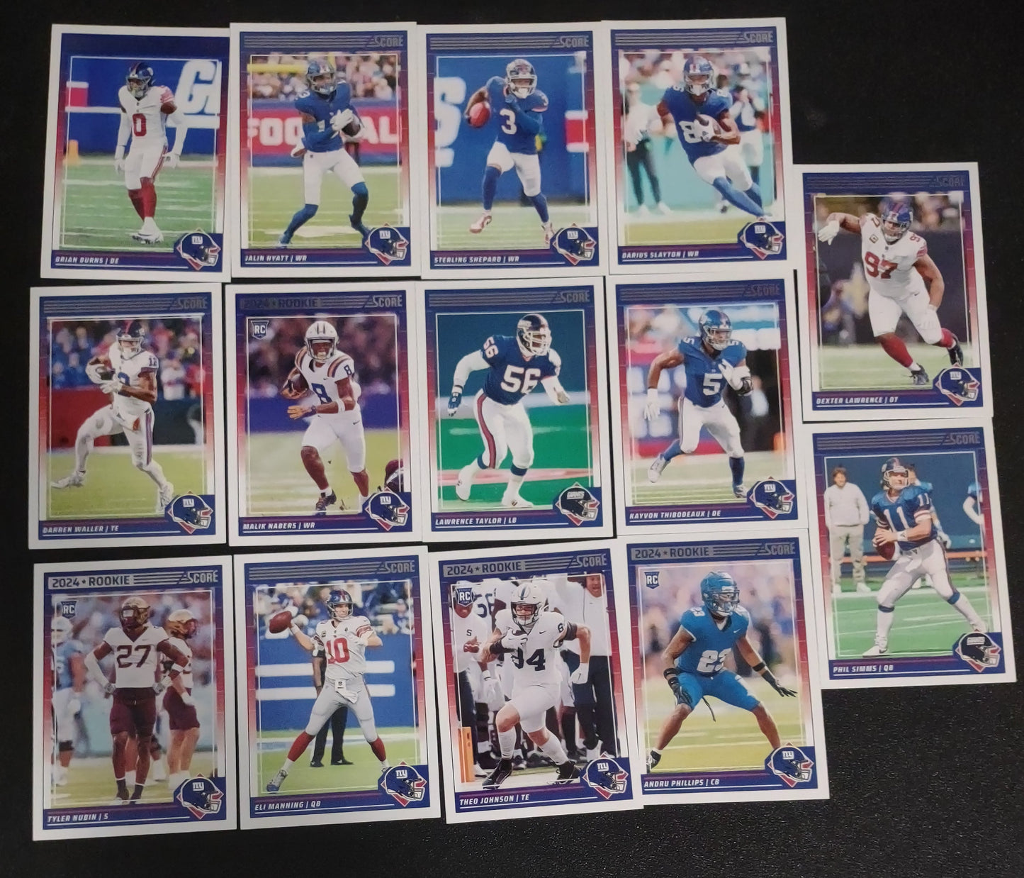 2024 SCORE NFL New York Giants Team Set 306 Malik Nabers RC plaque