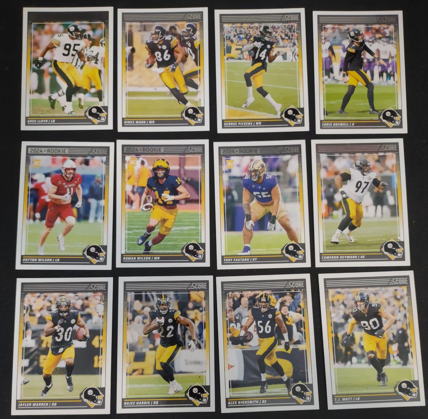 2024 SCORE NFL Pittsburgh Steelers Team Set TJ Watt Hines Ward plaque