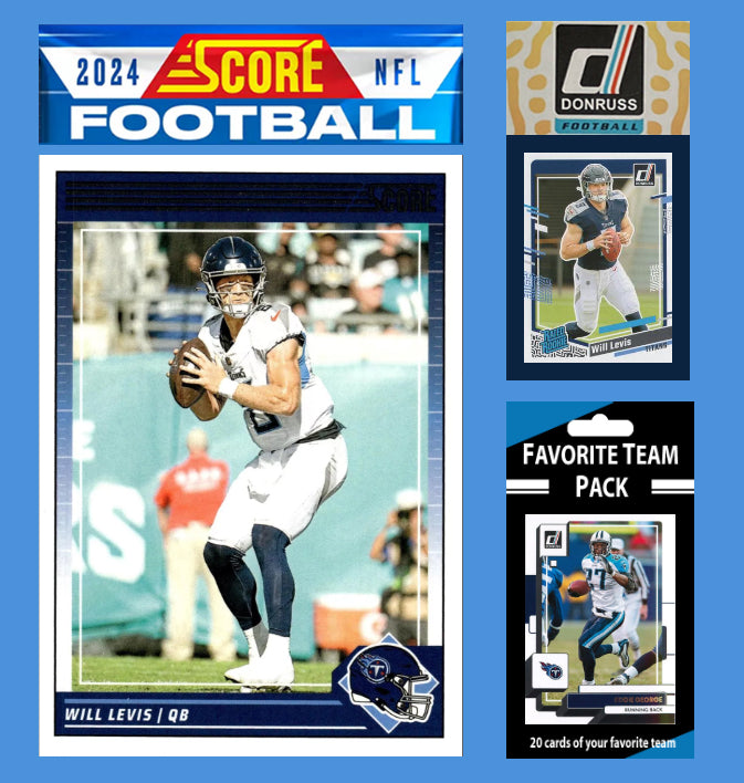 2024 SCORE NFL Tennessee Titans Team Set Gift Pack + 2023 Donruss + 20 Card Pack Will Levis Eddie George plaque