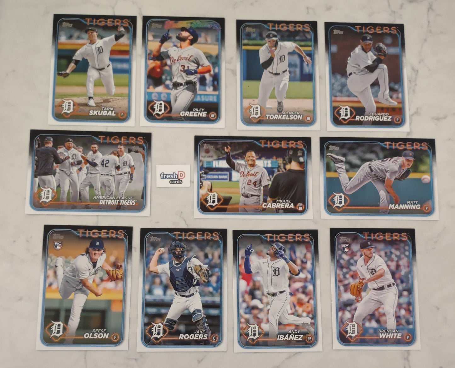 2024 Topps Series 1 Team Set In Hand Detroit Tigers Cabrera Greene plaque